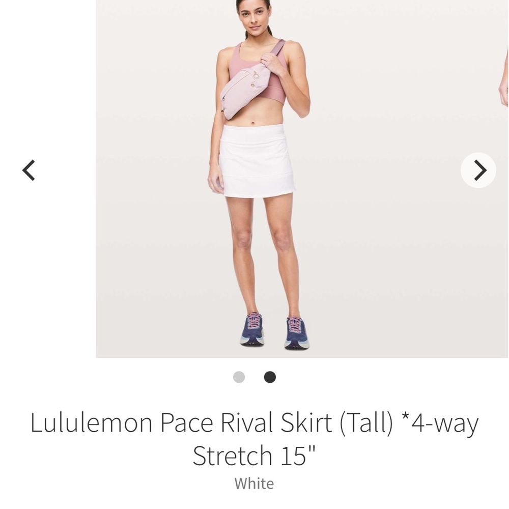 Lululemon Pace Rival Skirt (Tall) White